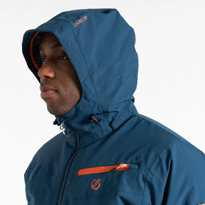 Eagle II Ski Jacket Moonlight Denim Orange Men Dare 2b Ski Jackets