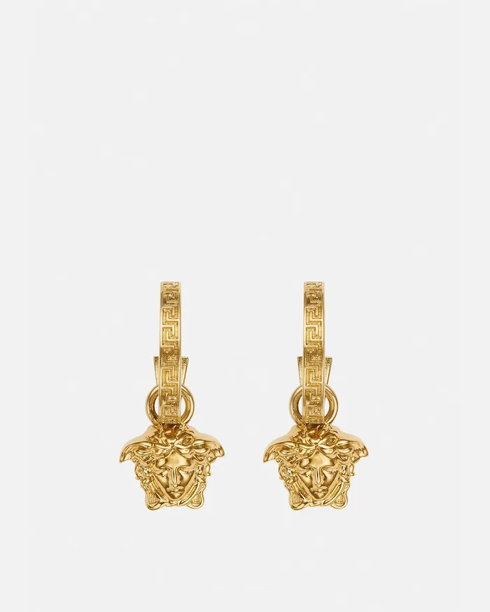 Earrings WomenMen Versace La Medusa Greca Hoop Earrings Gold