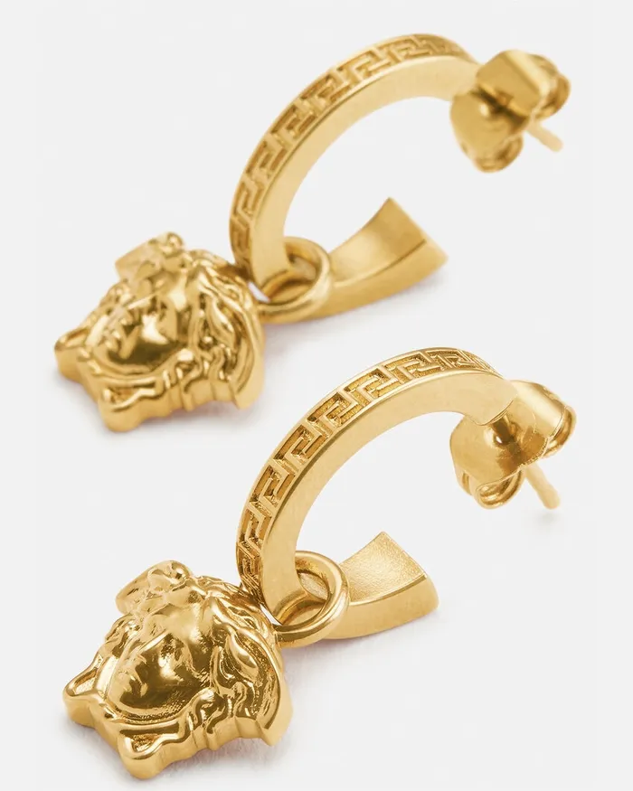 Earrings WomenMen Versace La Medusa Greca Hoop Earrings Gold