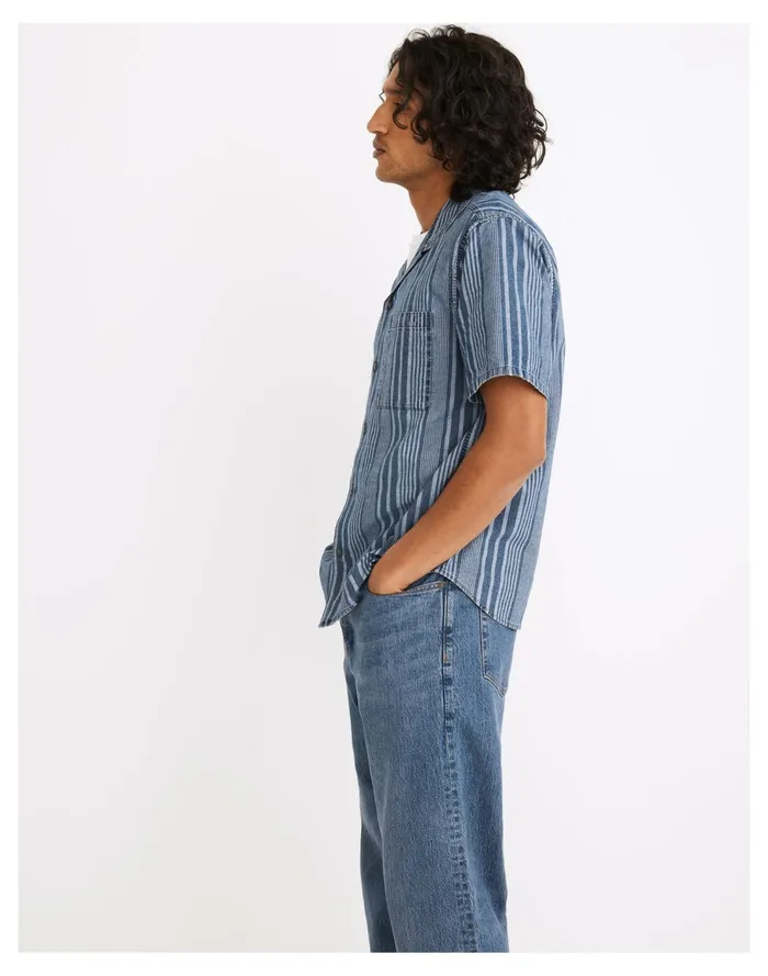 Easy Short Sleeve Camp Shirt In Bosworth Stripe Bosworth Stripe Men Madewell Shirts Easy Short Sleeve Camp Shirt In Bosworth Stripe Bosworth Stripe Men Madewell Shirts