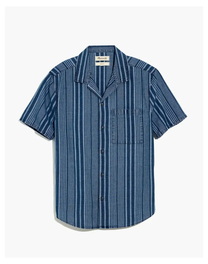 Easy Short Sleeve Camp Shirt In Bosworth Stripe Bosworth Stripe Men Madewell Shirts Easy Short Sleeve Camp Shirt In Bosworth Stripe Bosworth Stripe Men Madewell Shirts