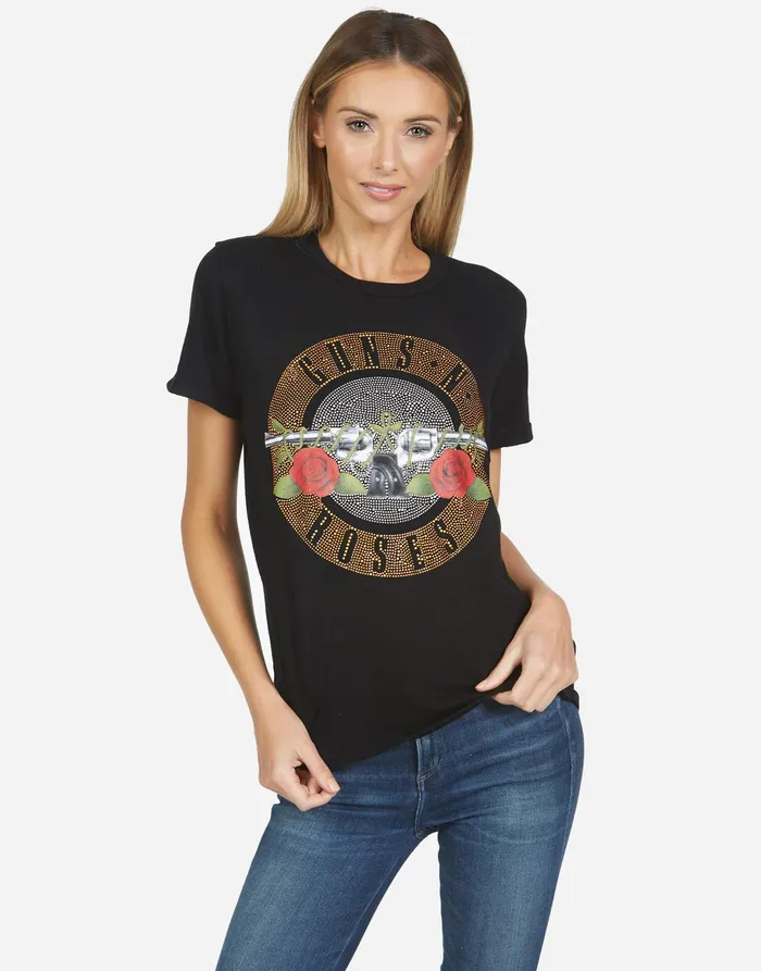 Edda X Guns N039 Roses Black Women039s Lauren Moshi Short Sleeve