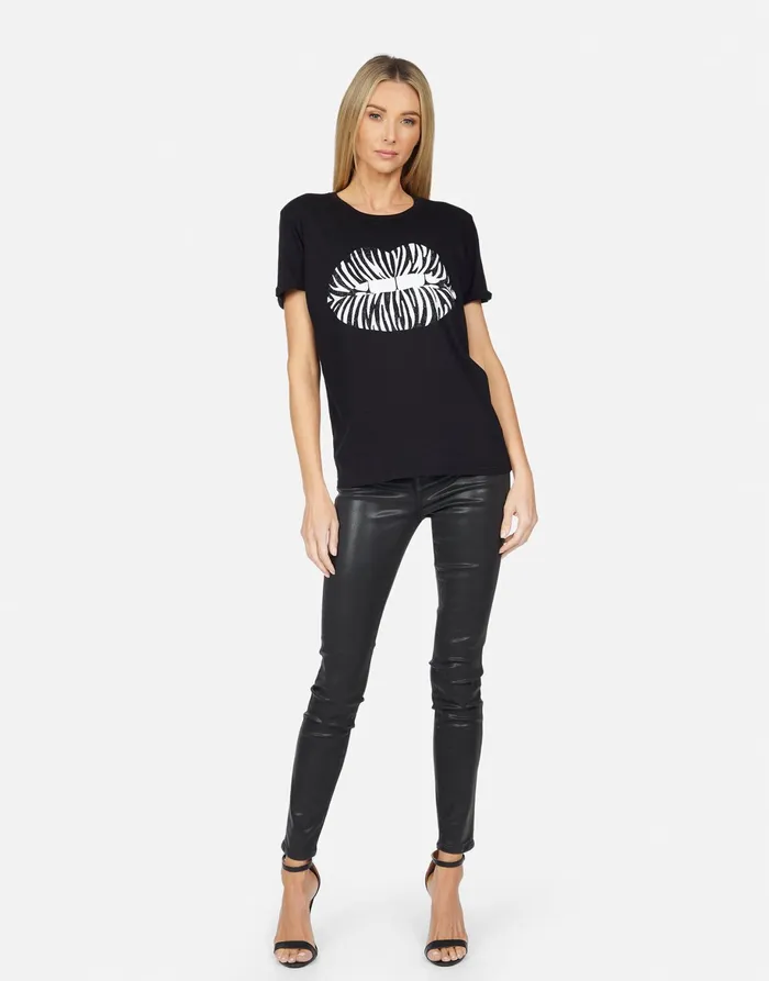 Edda Zebra Lip Black Women039s Lauren Moshi Short Sleeve