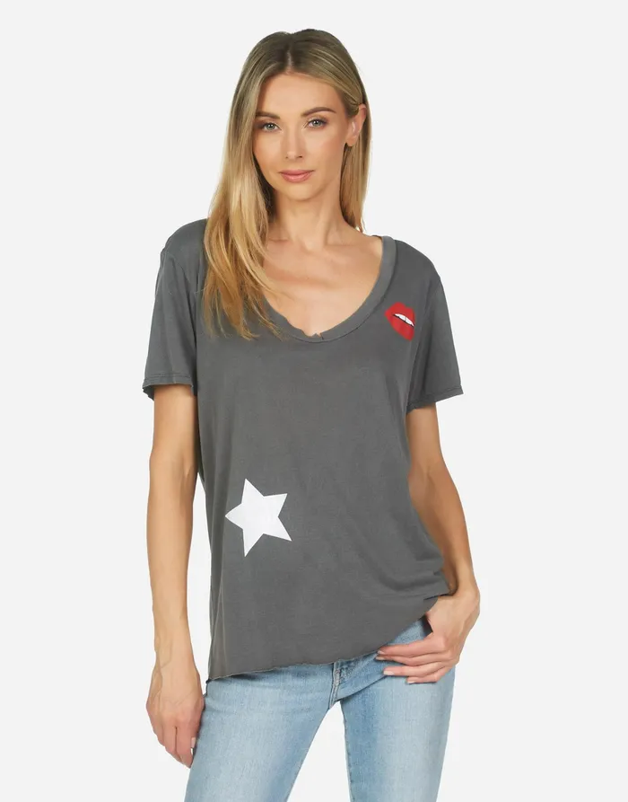 Elara Star Lip Pigment Black Women039s Lauren Moshi Short Sleeve
