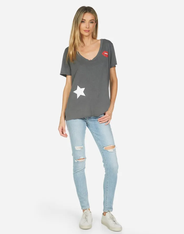 Elara Star Lip Pigment Black Women039s Lauren Moshi Short Sleeve