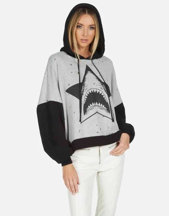 Ellie Star Shark Heather Greyblack Women039s Lauren Moshi Hoodies