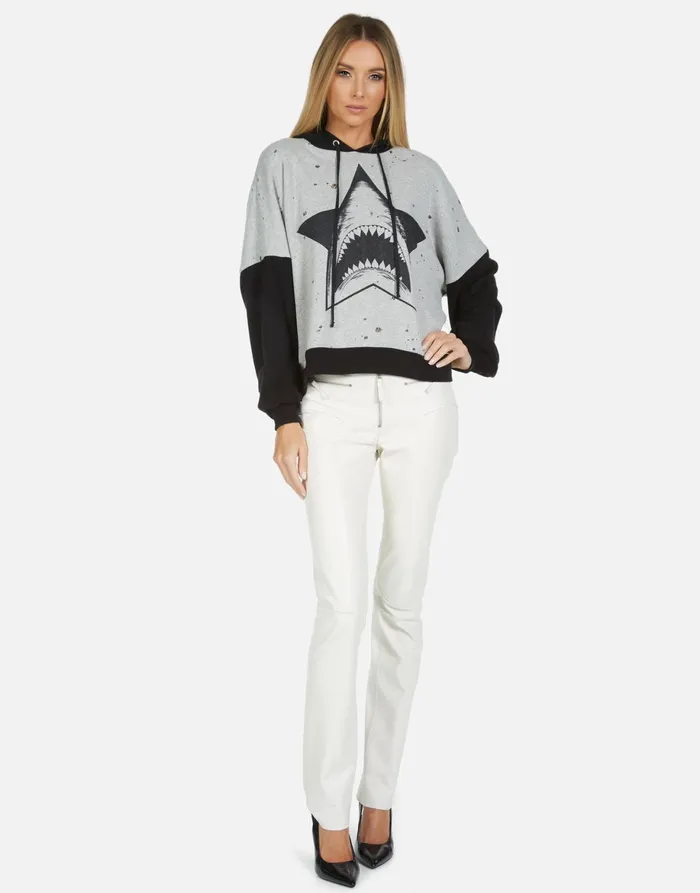 Ellie Star Shark Heather Greyblack Women039s Lauren Moshi Hoodies