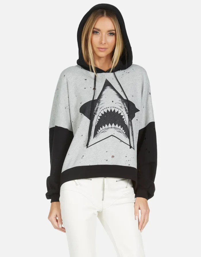 Ellie Star Shark Heather Greyblack Women039s Lauren Moshi Hoodies