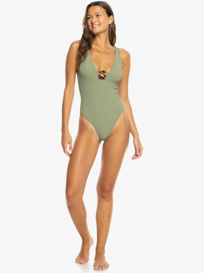 Essaouira 8211 One Piece Swimsuit Oil Green Women Roxy Swimsuits