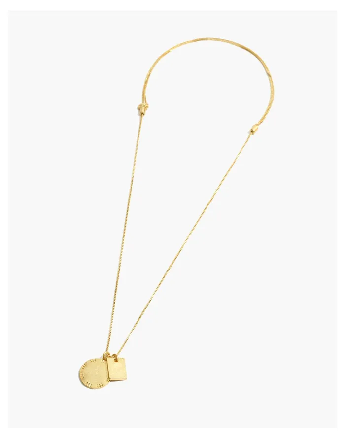 Etched Coin Long Pendant Necklace Vintage Gold Women Madewell Necklaces Etched Coin Long Pendant Necklace Vintage Gold Women Madewell Necklaces
