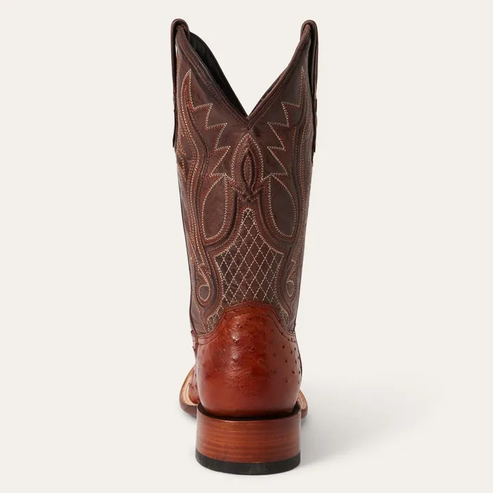 Exotics Men Stetson Ozzy Ostrich Boot Brown