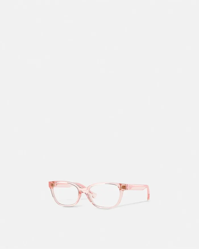 Eyewear Kids Versace Medusa Plaque Rectangular Glasses Light Pink