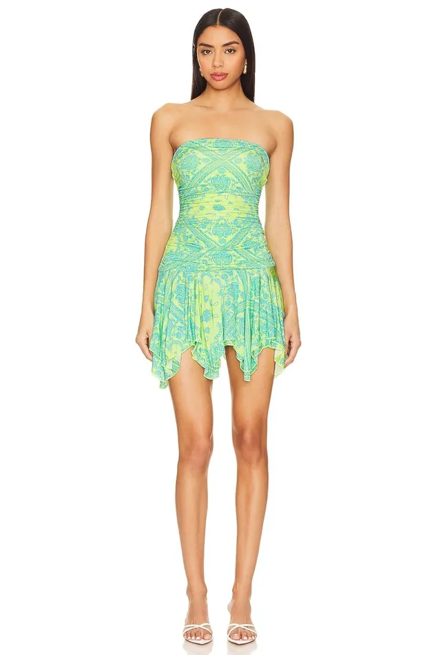 Fallon Mini Dress Green Bandana Women Lovers Friends Dresses