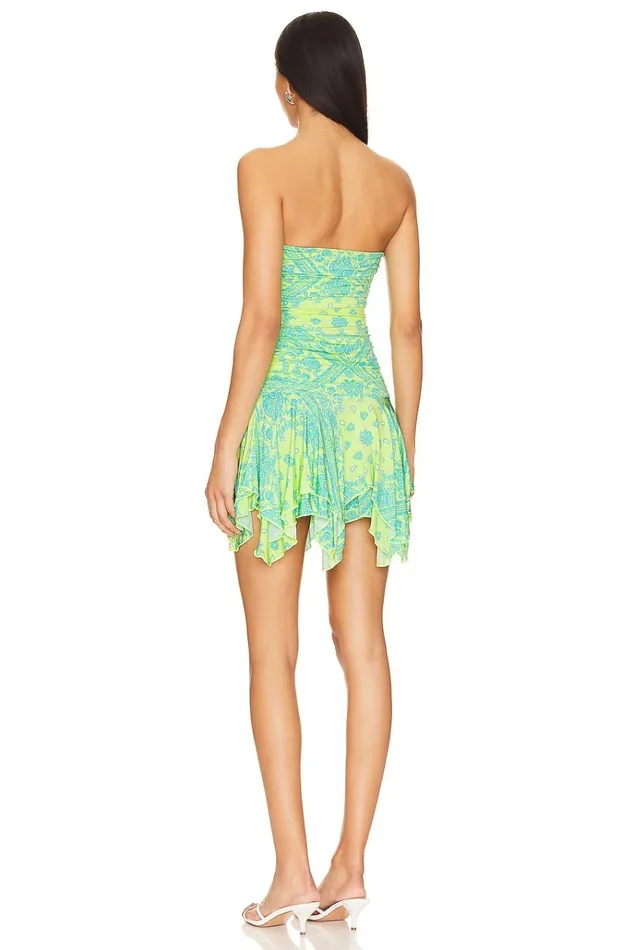 Fallon Mini Dress Green Bandana Women Lovers Friends Dresses