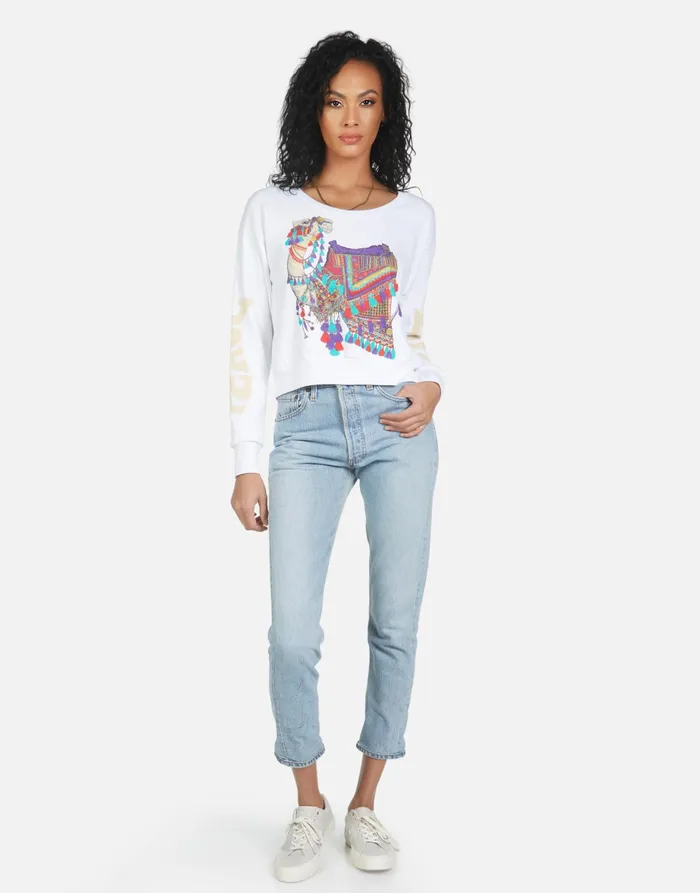 Farrah Peace Love Camel White Women039s Lauren Moshi Long Sleeve