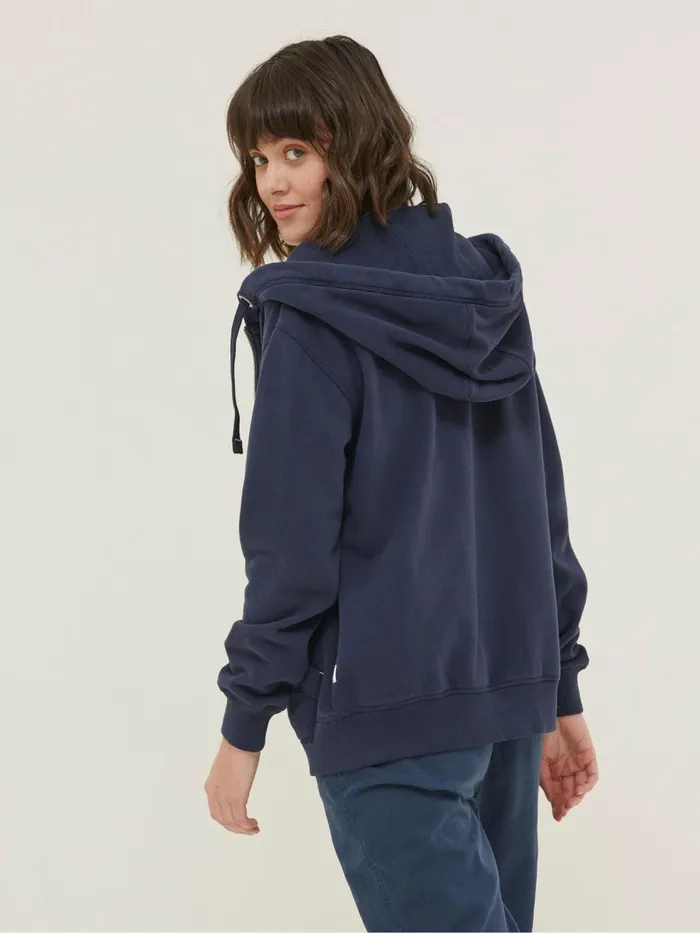Fat Face Amy Dark Blue Zip Through Hoodie Women Sweatshirts and Hoodies
