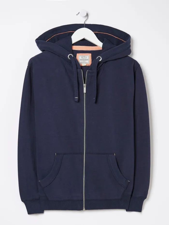Fat Face Amy Dark Blue Zip Through Hoodie Women Sweatshirts and Hoodies