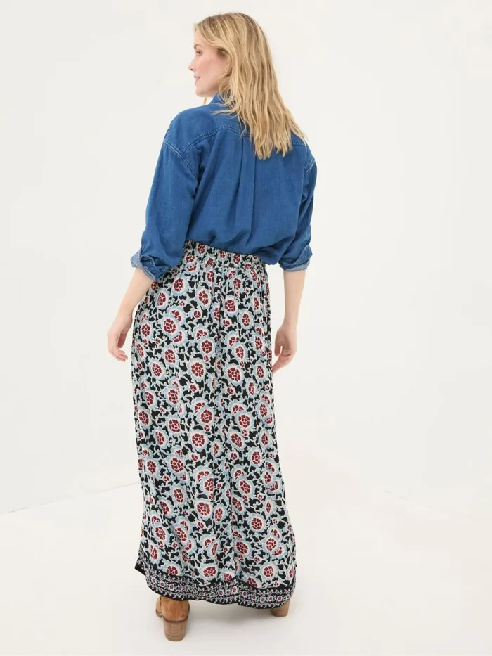Fat Face Arabella Black Wild Floral Midi Skirt Women Skirts Fat Face Arabella Black Wild Floral Midi Skirt Women Skirts