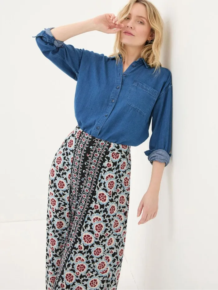 Fat Face Arabella Black Wild Floral Midi Skirt Women Skirts Fat Face Arabella Black Wild Floral Midi Skirt Women Skirts