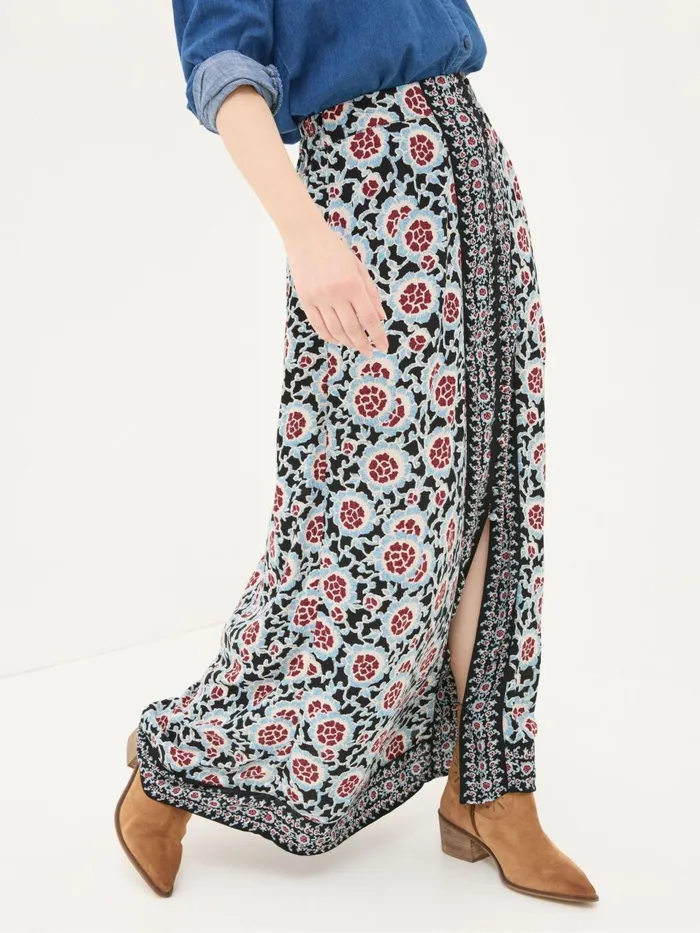 Fat Face Arabella Black Wild Floral Midi Skirt Women Skirts Fat Face Arabella Black Wild Floral Midi Skirt Women Skirts