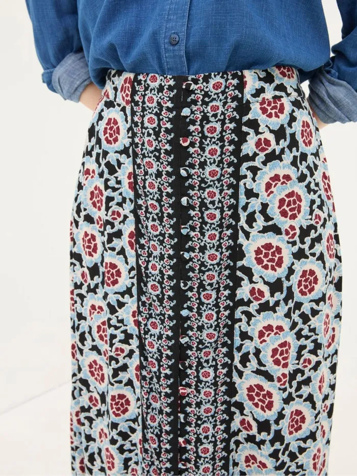Fat Face Arabella Black Wild Floral Midi Skirt Women Skirts Fat Face Arabella Black Wild Floral Midi Skirt Women Skirts