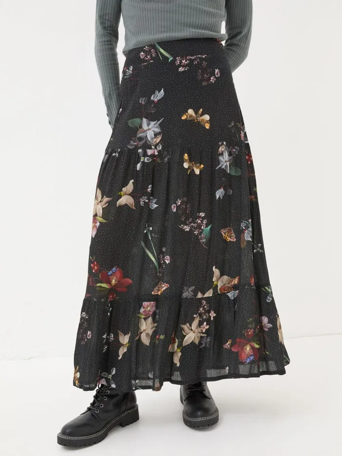 Fat Face Black Anika Moonlit Skirt Women Skirts