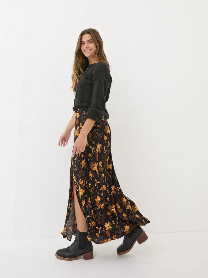 Fat Face Black Willa Floral Skirt Women Skirts Fat Face Black Willa Floral Skirt Women Skirts