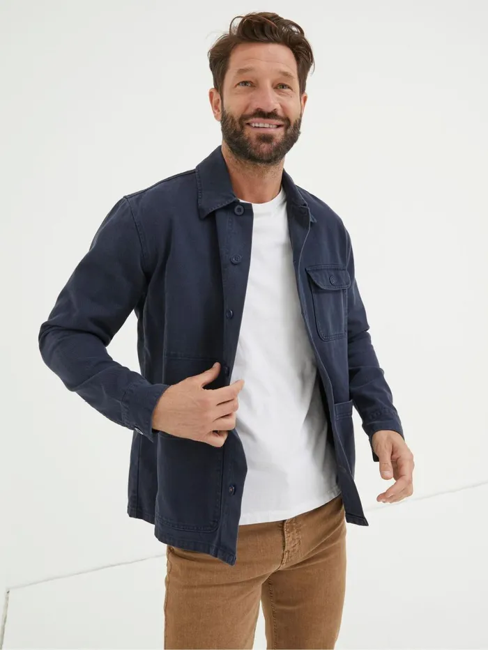 Fat Face Blue Worker Jacket Men Coats and Jackets
