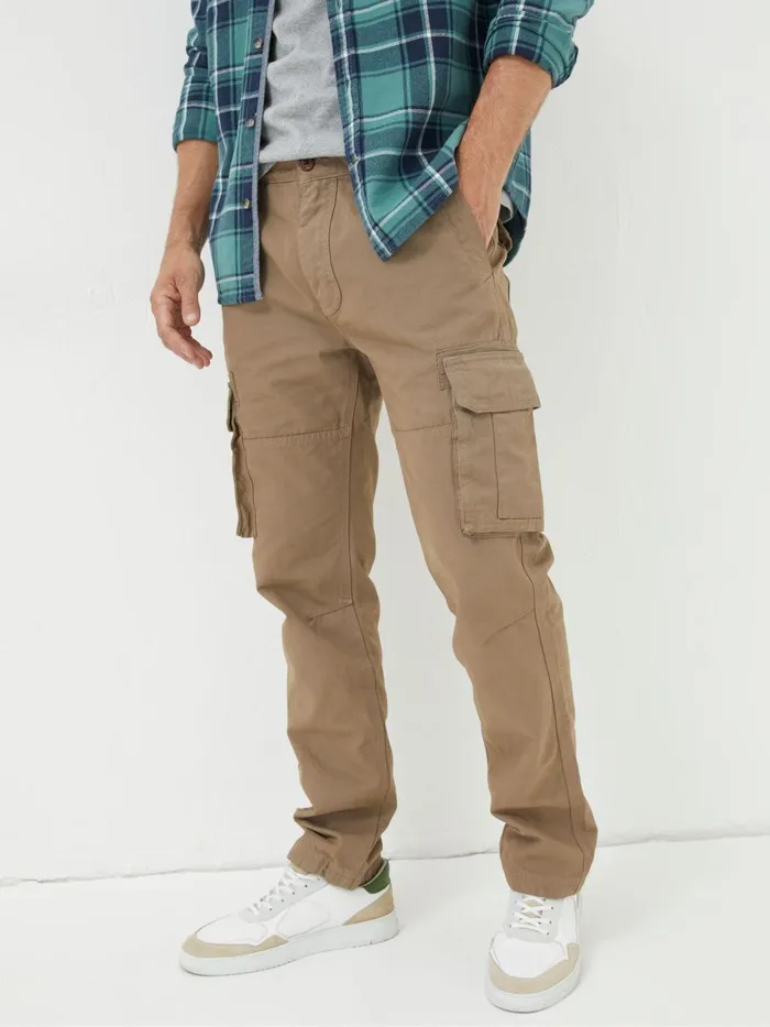 Fat Face Breakyard Natural Dark Natural Cargo Trousers Men Trousers and Chinos