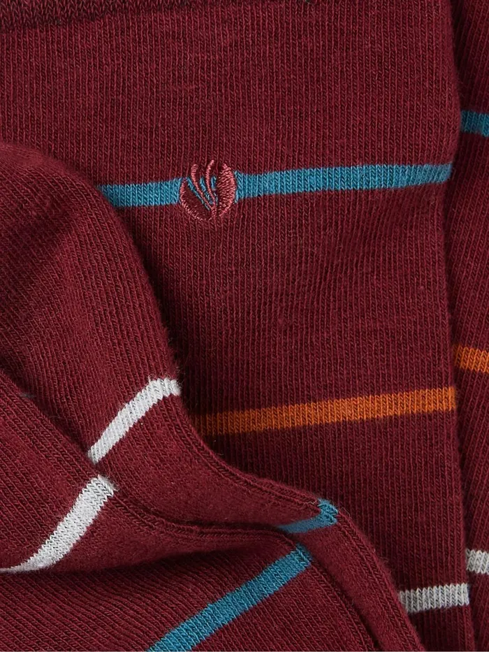 Fat Face Burgundy Red Stripe Socks 1 Pack Men Socks