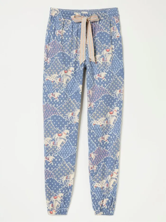 Fat Face Cora Blue Horse Pyjama Bottoms Women Pyjamas and Nightwear
