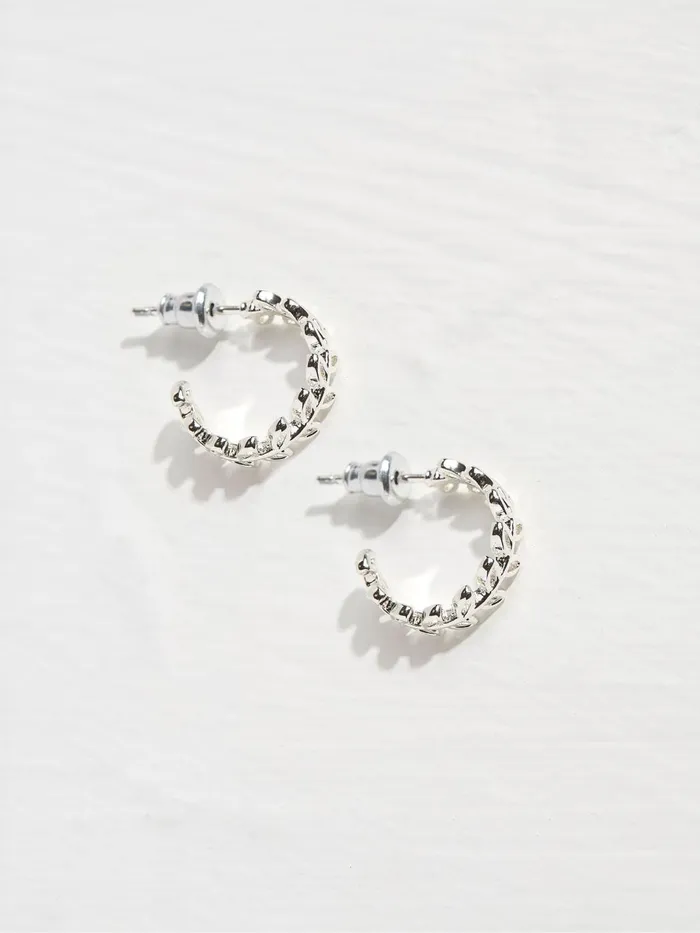 Fat Face Daisy Silver Tone Tone Hoops Earrings Women Jewellery