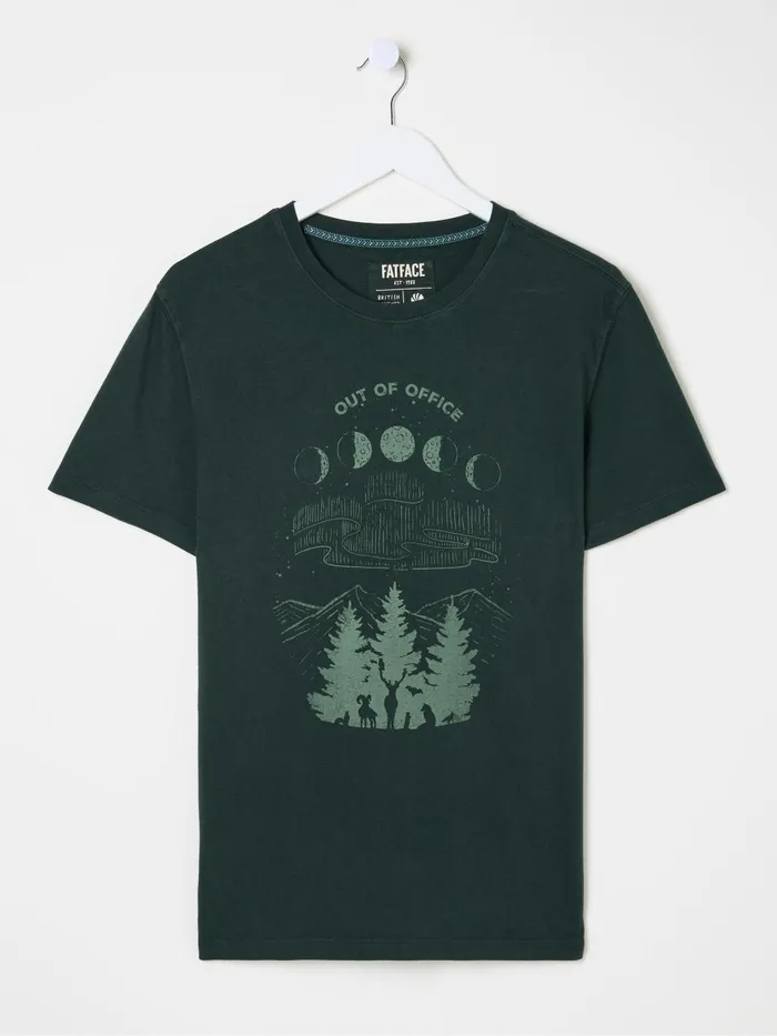 Fat Face Dark Teal 100 Cotton Discover Darkness Out Of Office TShirt Men TShirts Fat Face Dark Teal 100 Cotton Discover Darkness Out Of Office TShirt Men TShirts