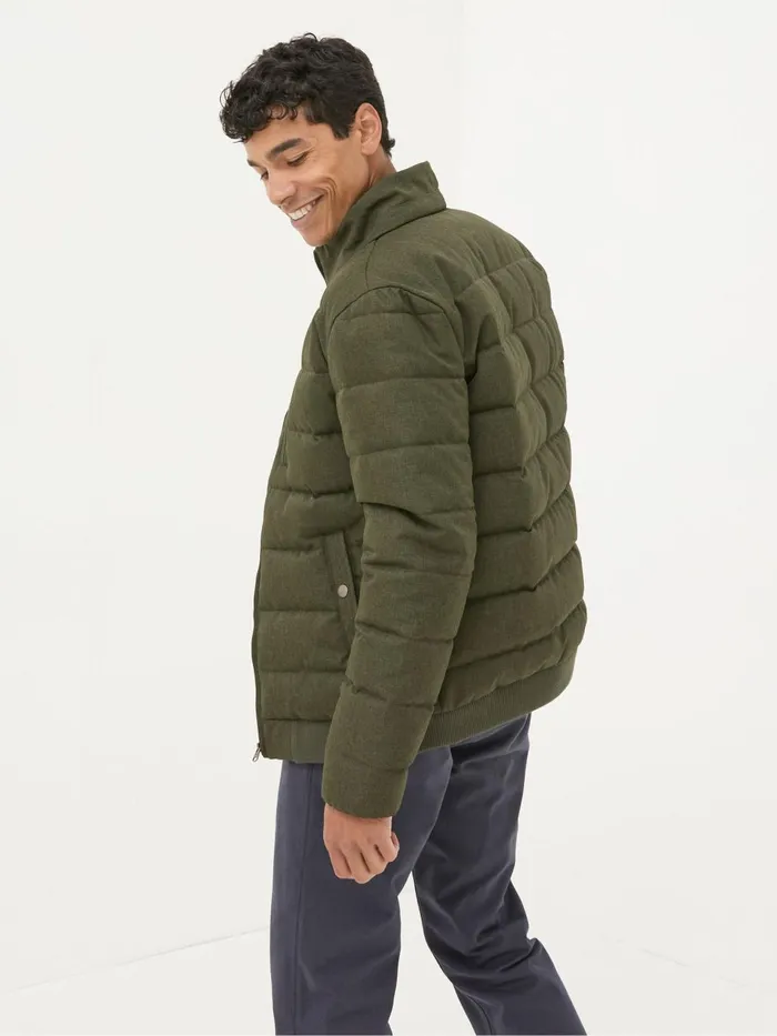 Fat Face Exmouth Khaki Green Quilted Jacket Men Coats and Jackets