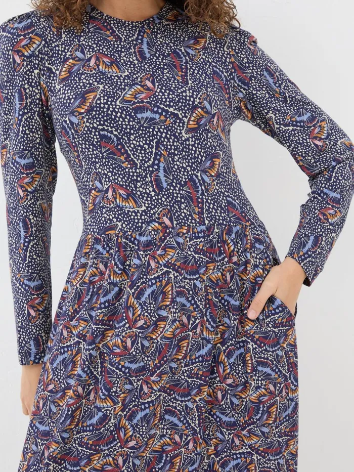 Fat Face Fia Dark Navy Batik Dress Women Dresses Fat Face Fia Dark Navy Batik Dress Women Dresses