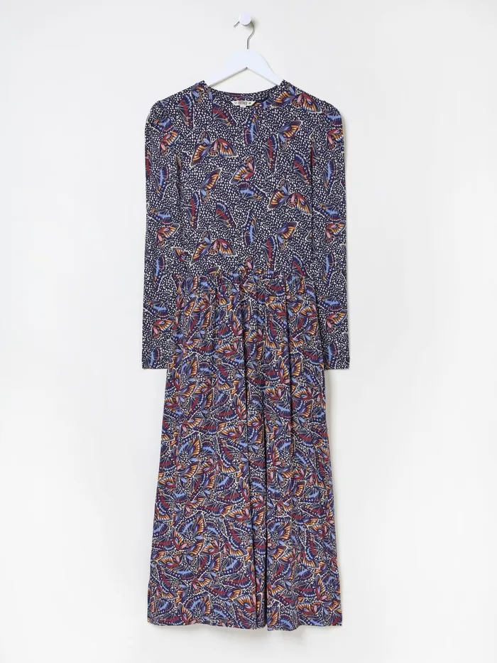 Fat Face Fia Dark Navy Batik Dress Women Dresses Fat Face Fia Dark Navy Batik Dress Women Dresses