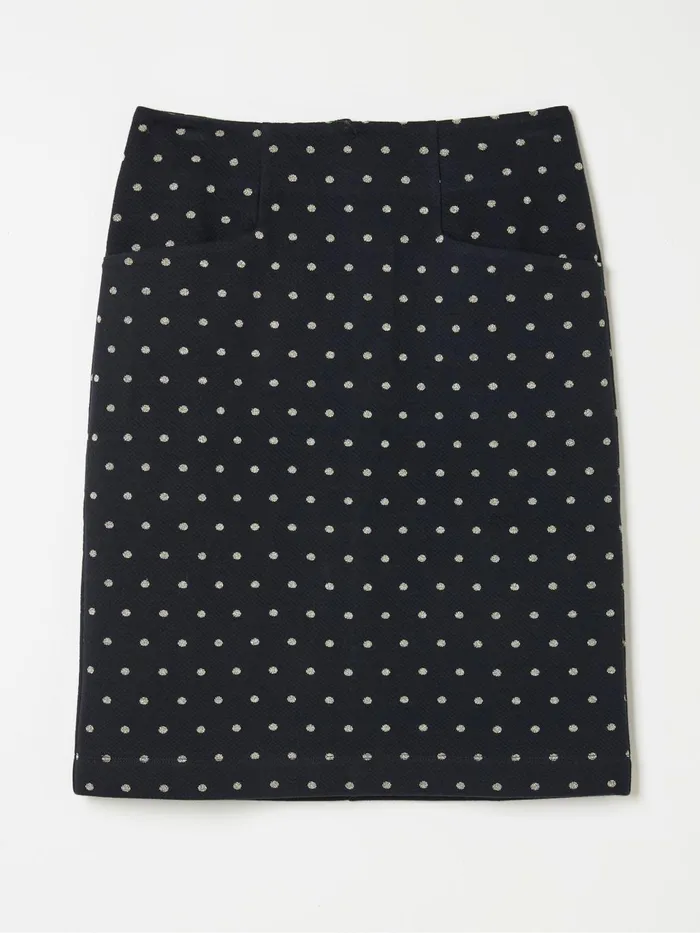 Fat Face Jennie Black Metallic Spot Skirt Women Skirts