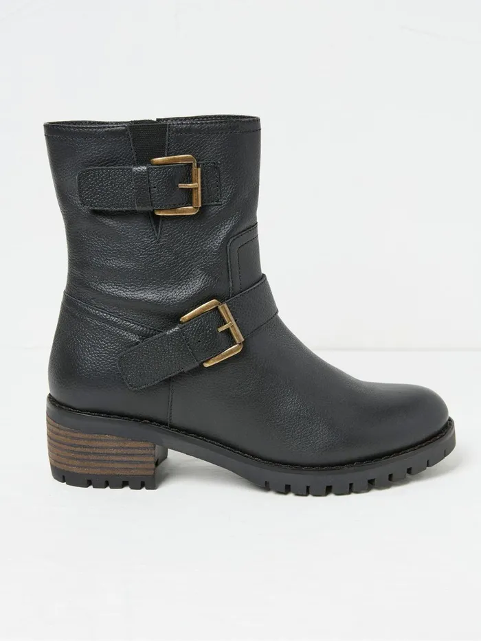 Fat Face Liberty Black Biker Boots Women Boots