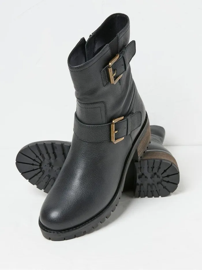 Fat Face Liberty Black Biker Boots Women Boots