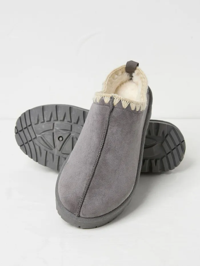 Fat Face Lyra Grey Mule Slippers Women Pyjamas and Nightwear