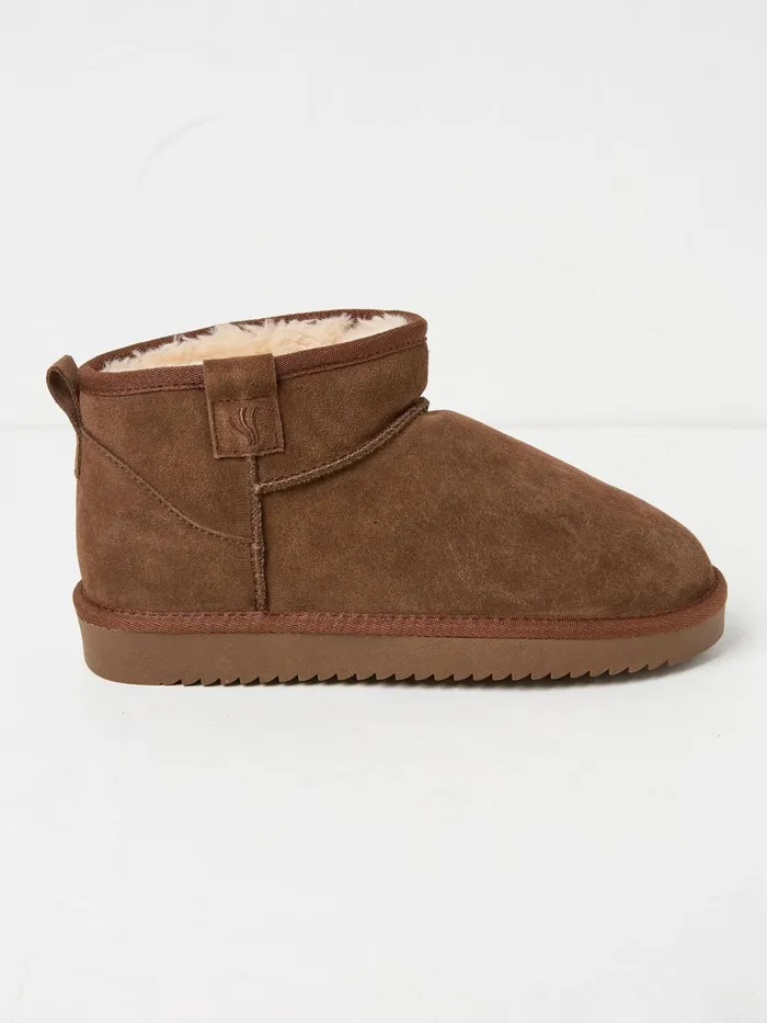 Fat Face Maeve Chocolate Brown Maeve Mini Boots Women Slippers