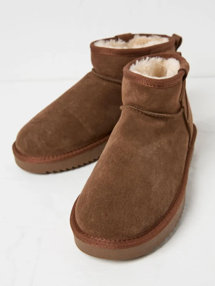 Fat Face Maeve Chocolate Brown Maeve Mini Boots Women Slippers