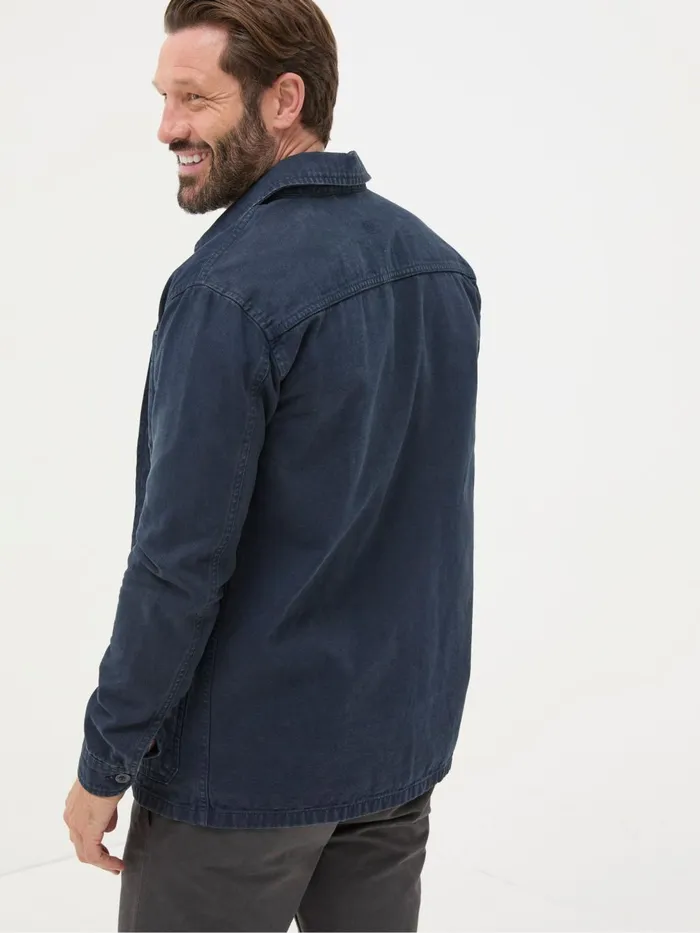 Fat Face Navy Blue Canvas Worker Jacket Men Coats and Jackets
