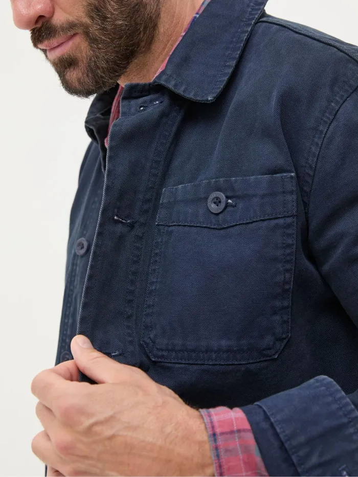 Fat Face Navy Blue Canvas Worker Jacket Men Coats and Jackets