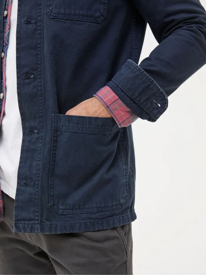 Fat Face Navy Blue Canvas Worker Jacket Men Coats and Jackets