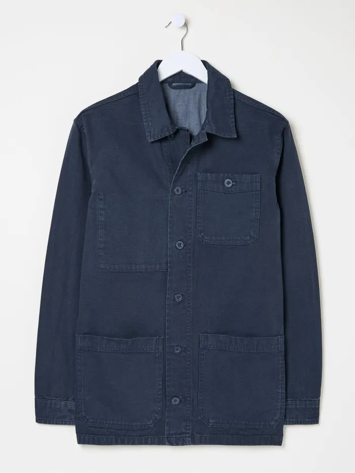 Fat Face Navy Blue Canvas Worker Jacket Men Coats and Jackets