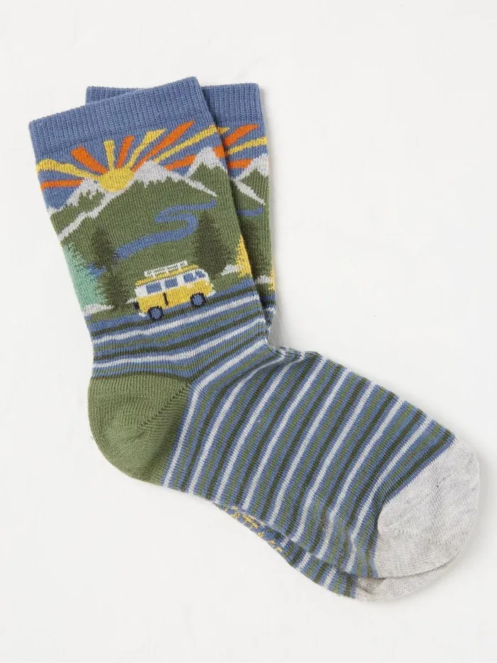 Fat Face Navy Blue Stripe Van Socks 1 Pack Kids 3 For 2 Socks