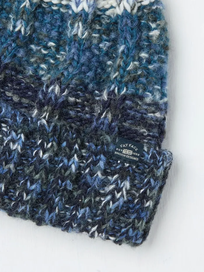 Fat Face Navy Truro Bobble Hat Men Hats