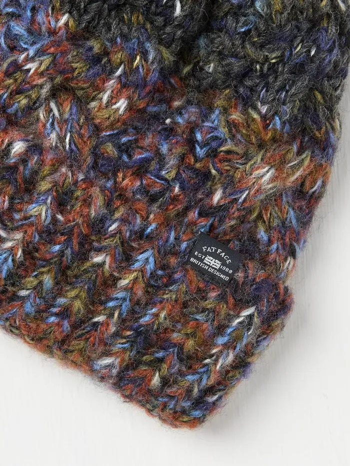 Fat Face Navy Twist Colourblock Beanie Men Hats
