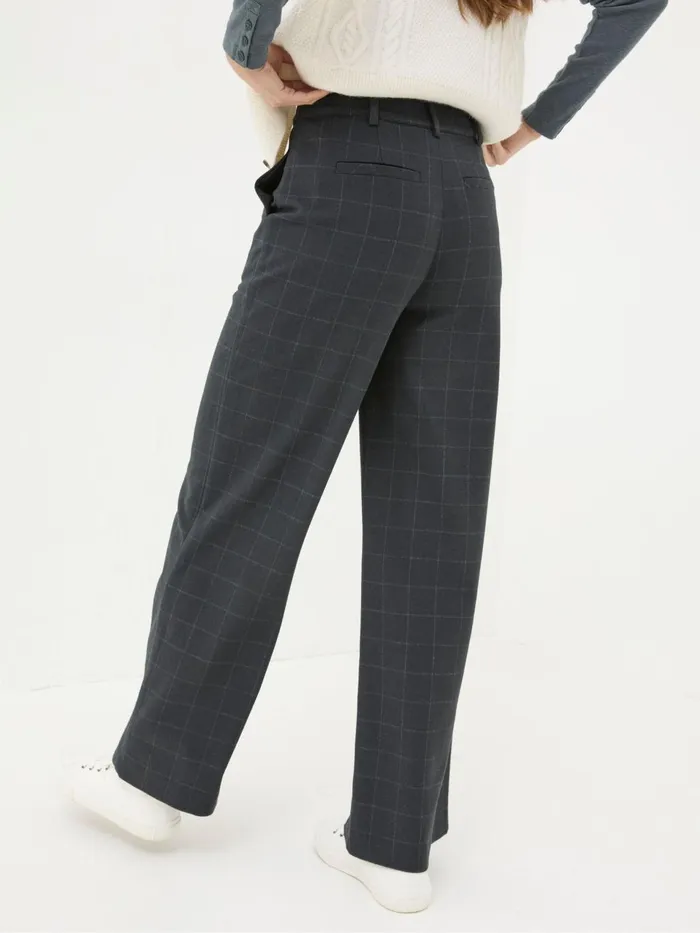 Fat Face Presley Grey Herringbone Trousers Women Trousers and Leggings